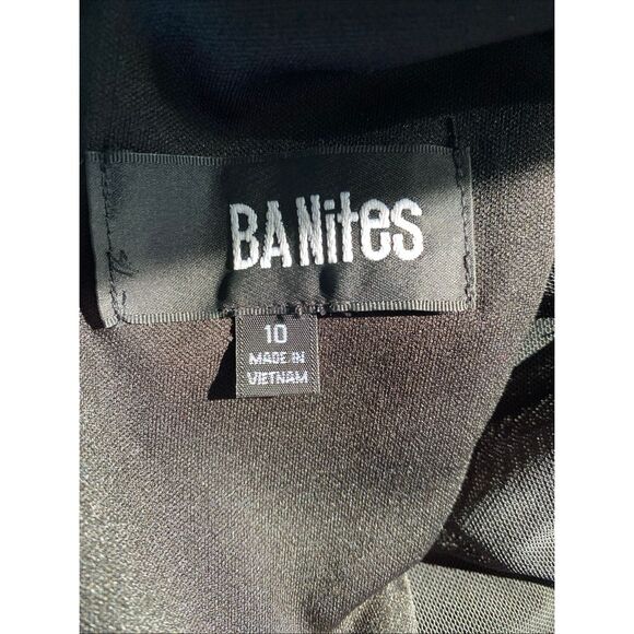 Betsy & Adam Women's Long Sheer Sleeve Mock NeckStretch Scuba Crepe Sheath Gown - Picture 12 of 14